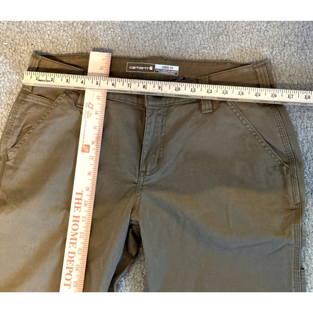 NWT Carhartt Rugged Flex Loose Fit Canvas Pants Brown BN2080-W Women's 10 Short - Picture 9 of 10